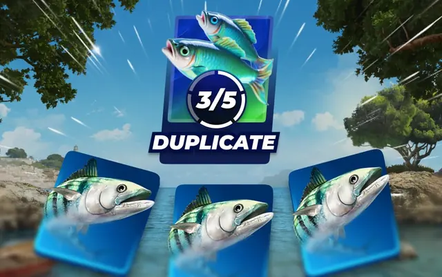 Anzeige doppelter Fische im Bassbet Angelspiel